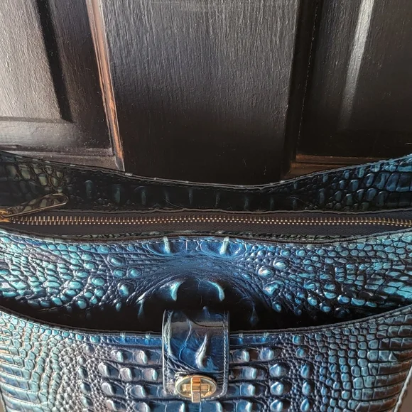 Brahmin Leia Blue Patina Melbourne Crossbody Bag - Picture 7 of 16